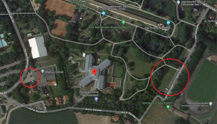 Parkplatzübersicht: Wo können Besucherinnen und Besucher der Klinik Münsterland parkten? Parkplatzübersicht: Wo können Besucherinnen und Besucher der Klinik Münsterland parkten?